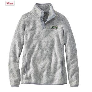 L.L. Bean Sweater Fleece Pullover - Womens, Grey, L
